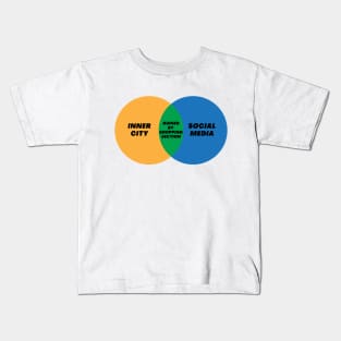 Venn Diagram Inner City Social Media Ruined by Shopping Section Kids T-Shirt